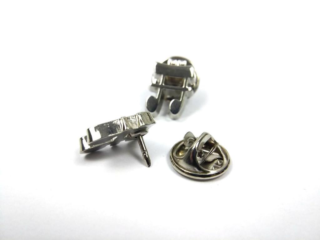[F NODE] Silver Musical Note Pin Badges, Set of 2, Music Motif, Alloy Miniature Pin Badge, Music Lover's Accessories, 1cm X 1.2cm