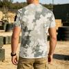Men's Tactical Outdoor Quick Dry T Shirt Loose Fit Breathable Crew Neck Camouflage Print with Hook and Loop Patch Area for Sleeve