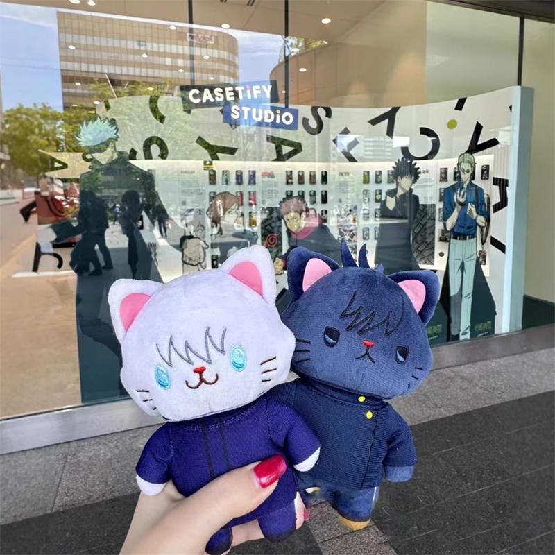 Portachiavi Peluche Jujutsu Kaisen Gatto Itadori Yuji Fushiguro Megumi Gojo Satoru Maschera per Occhi Ciondolo Borsa Per Fan Anime Regalo di Compleanno