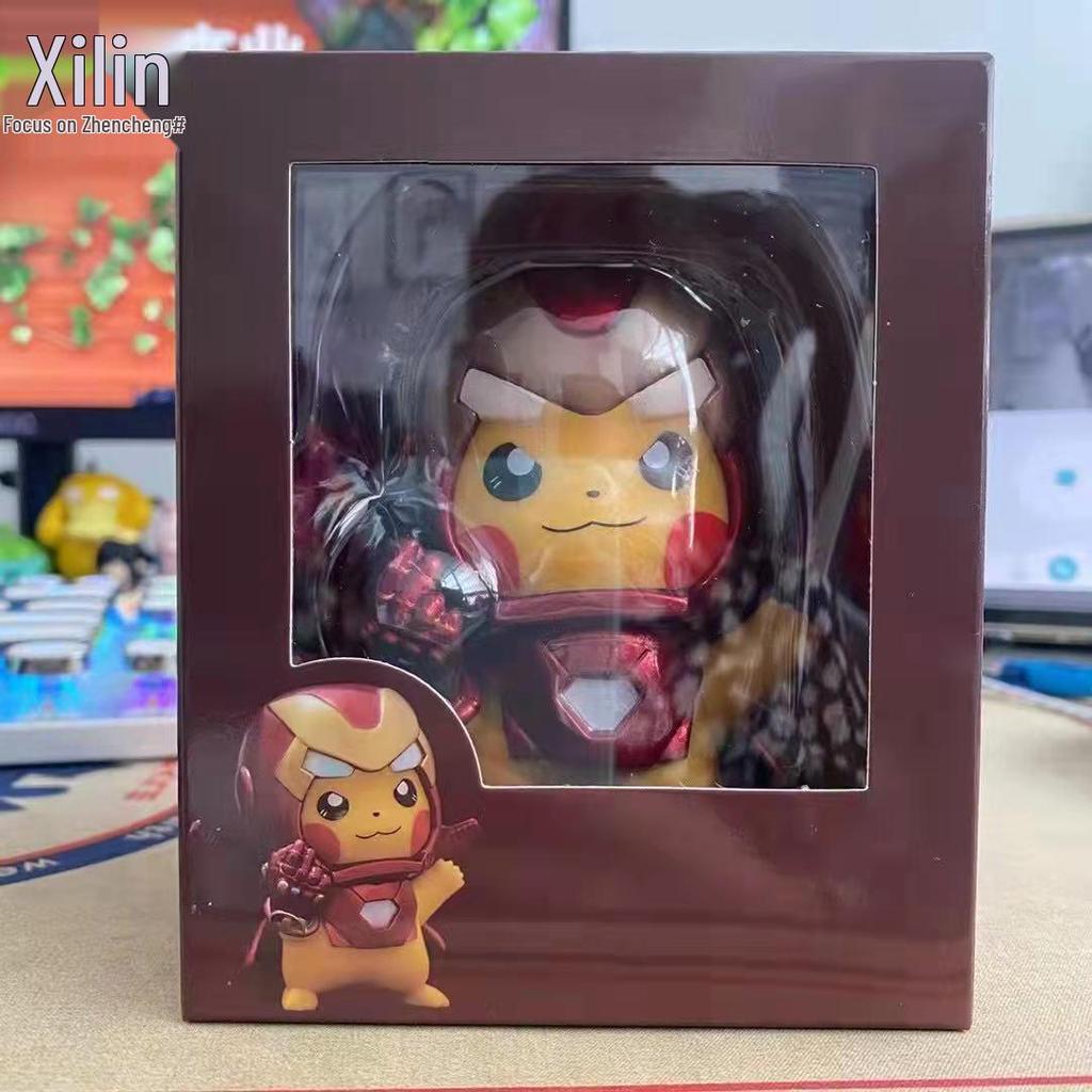 Pikachu Iron Man Marvel Avengers Dashboard Figurine