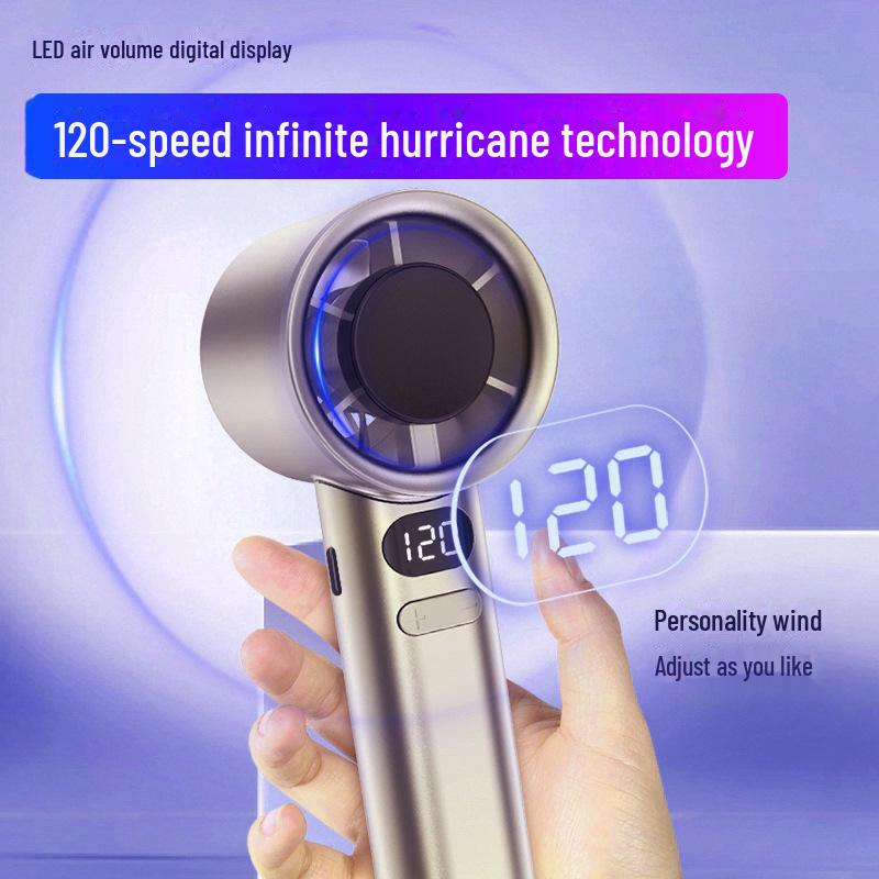 Portable Leafless Handheld USB Fan: Silent, High-Wind Mini Air Conditioner