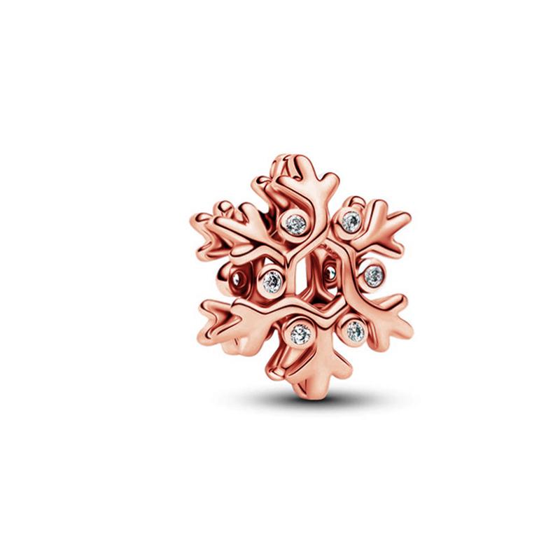 New Sparking Rose Gold Plated Clip Charm Beads Fit Original Snake Bracelet Necklace Beads For Diy Jewelry Women Jewellery Gift