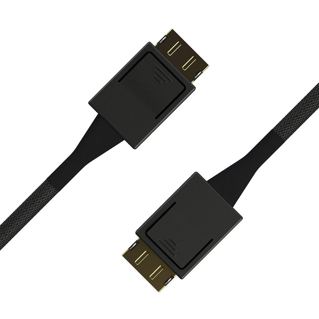 LINKUP OCuLink PCIe 4i to OCuLink SSD Data Active 50cm with Nylon Cable Jacket - SFF-8611 SFF-8611 Cable,