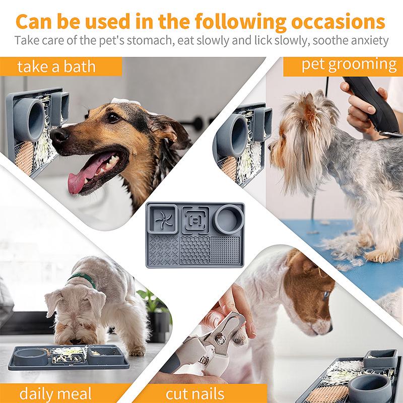 Silicone Non-Slip Waterproof Pet Feeding Mat - Easy Clean, Slow Feeder, Leakproof for Cats & Dogs