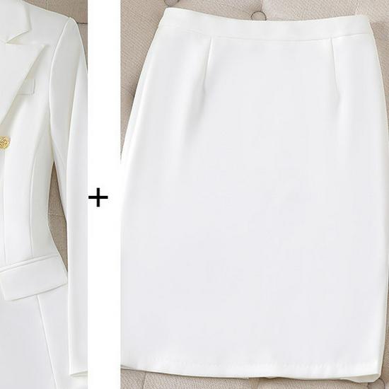 Zihong Women's White High-End Formal Suit Set - Goddess Style 8017