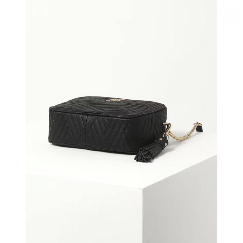 Daks Black Leather Chain Crossbody Bag Dcba2f361bk