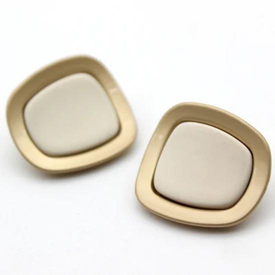 

10 шт./лот 17/21/25 мм разноцветные утопленные металлические пуговицы прямоугольные бежевые черные кофейные свитер веревка для волос декоративная пуговица 17mm белый