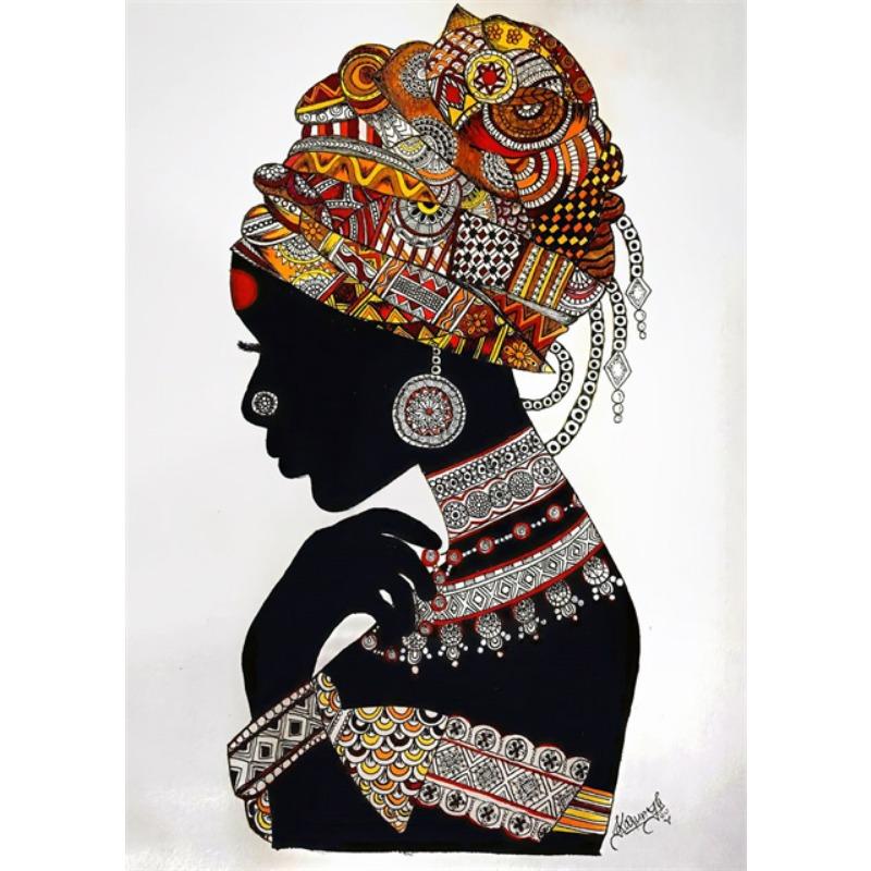 African Woman Abstract Art Canvas Paintings Africane Girl Africa Art Posters and Prints Wall Art Pictures for Living Room Decor
