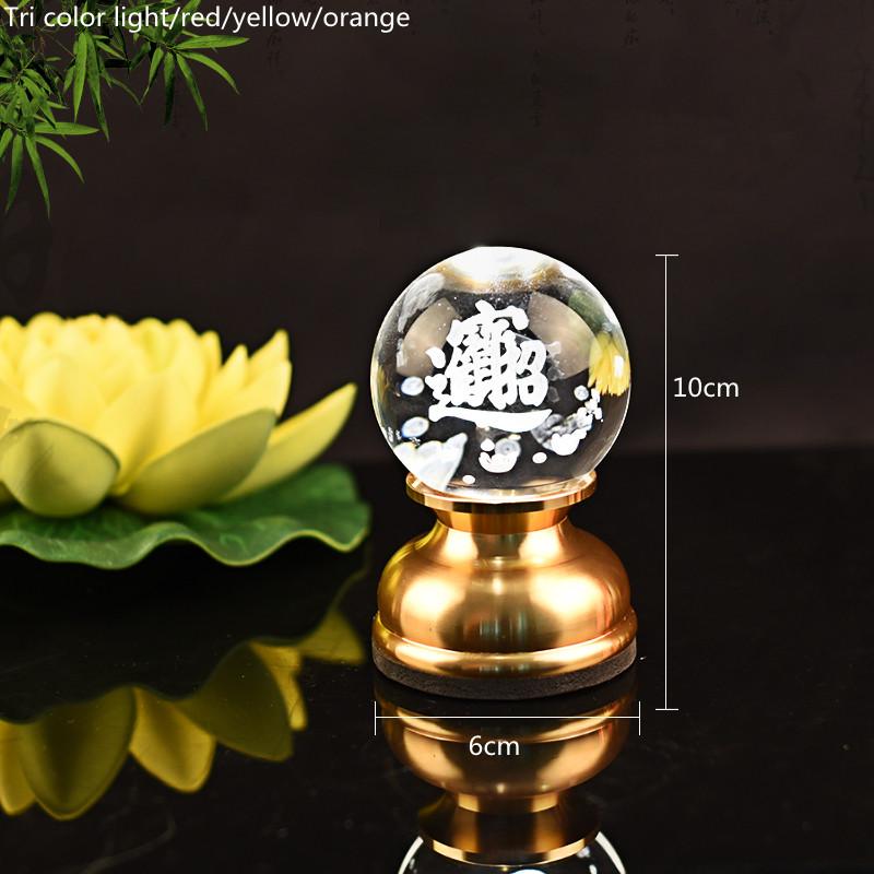 Charge Plug In Coloured Glass Lotus Lamp LED Buddha Lamp God of Wealth Lamp Temple Pray Household Crystal Ever Burning Lamp