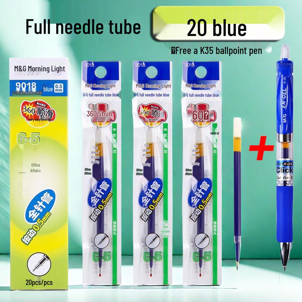 Morning Light G-5 Bullet Tip Click Pen Refill, 0.5mm - Black, Red, Blue