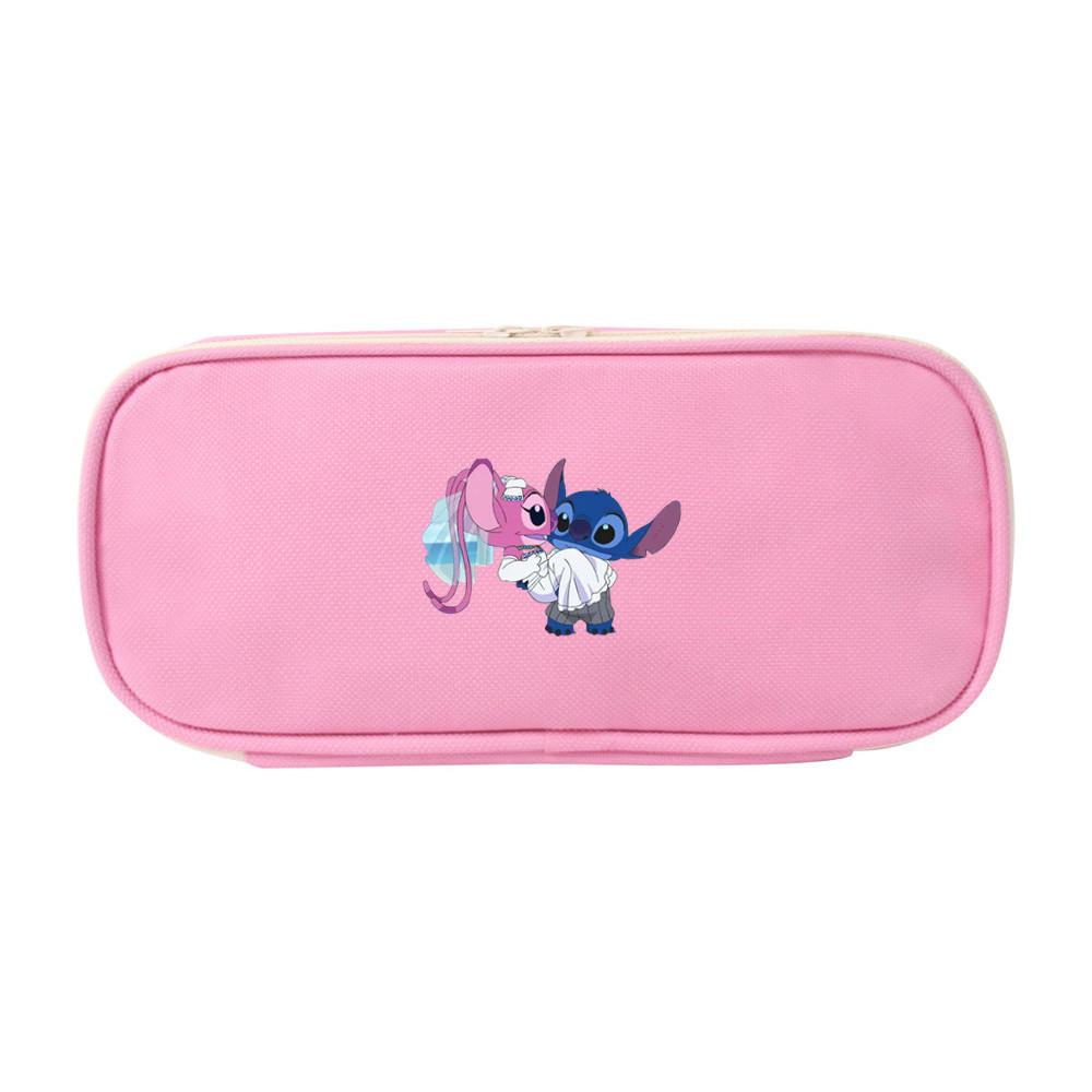 Stitch Colorful Pencil Case Canvas Storage Bag For Elementary School Students
