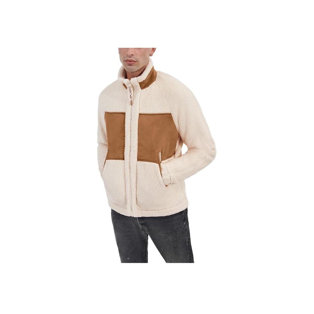 UGG Color Block Zip Up Stand Collar Casual Jacket Men Jacket Off-White 1144314