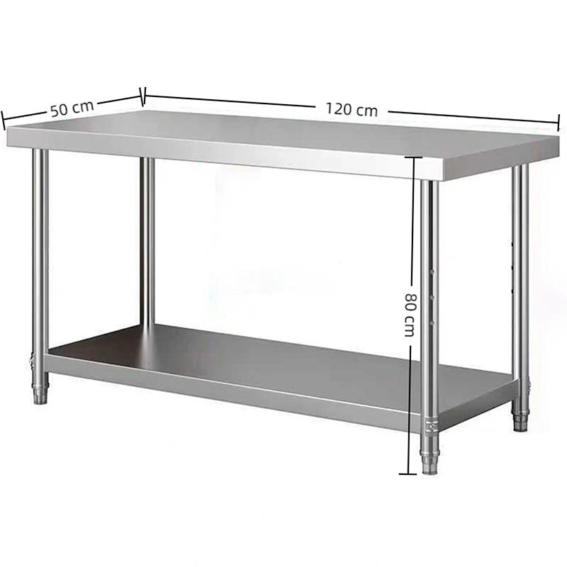 Multifunctional Stainless Steel Table For Home Use, With Adjustable Legs, Available In Multiple Sizes.