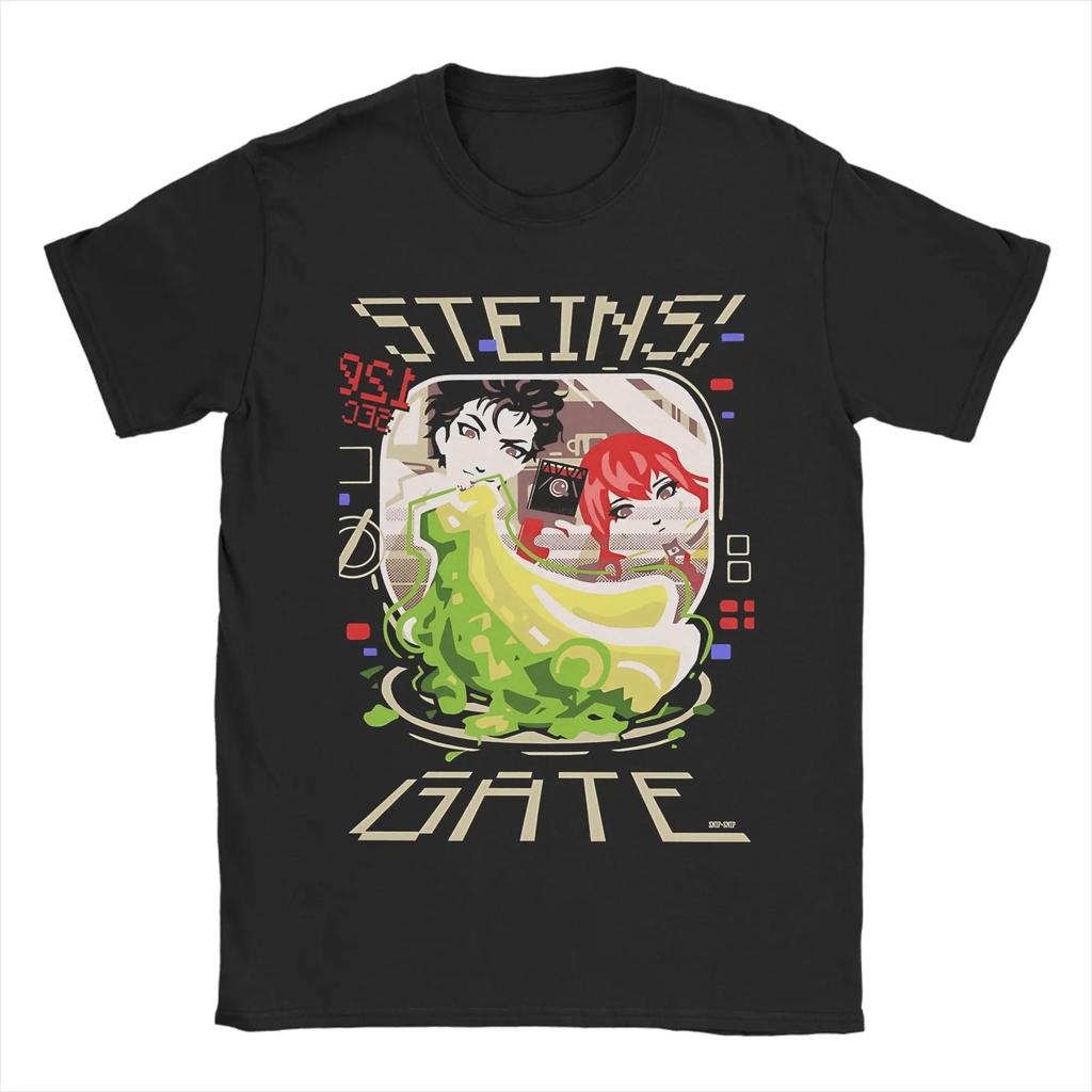 Game Steins Gate T Shirt Summer Mad Scientist Harajuku T Shirts Men Cotton Comfortable hot product Y2k Short Sleeves Classic tee