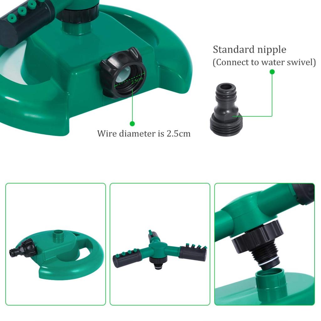LIOOBO Lawn Sprinkler, Automatic Sprinkler with 360 Degree Rotation, Irrigation, Garden Watering Tool for Gardening, Flower Beds, and Agriculture