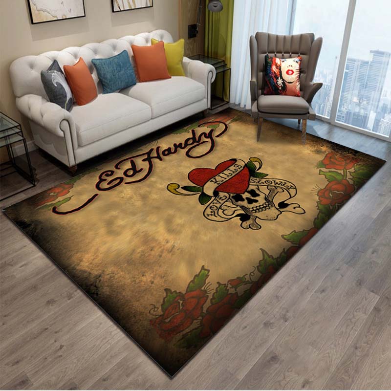 

Ed-hardy татуировка тигровый череп ковер для гостиной спальни подарок украшения дома