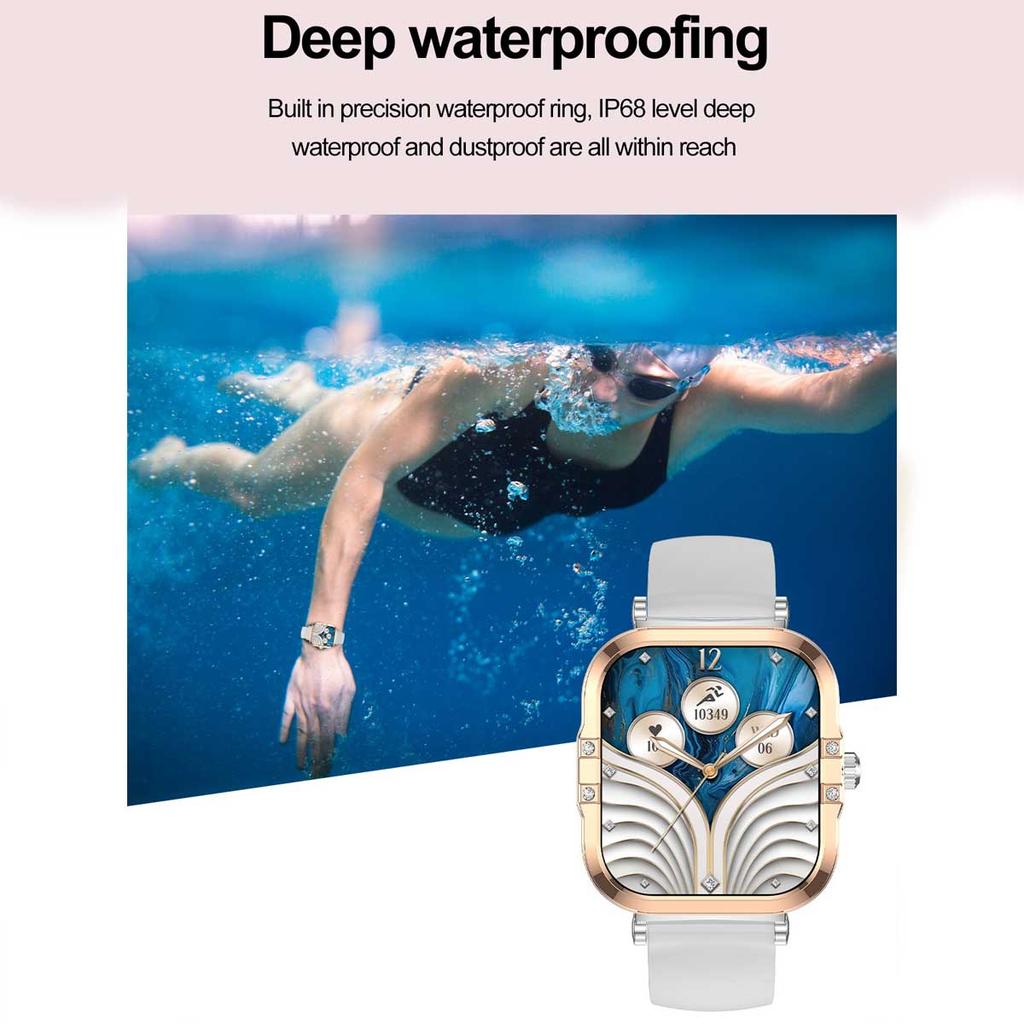 Rose Golden Smart Watch Ultra Thin Luxury Smartwatch Bluetooth Call Custom Dial Health Monitor Fitness Wristwatch for Ladies