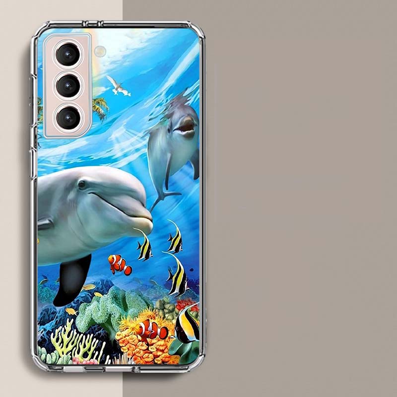 Deep sea turtle dolphin landscape Phone Case For Galaxy A14 A24 A34 A54 Samsung A02S A12 A22 A32 A42 A52 A72 A13 A33 A53 5G A03