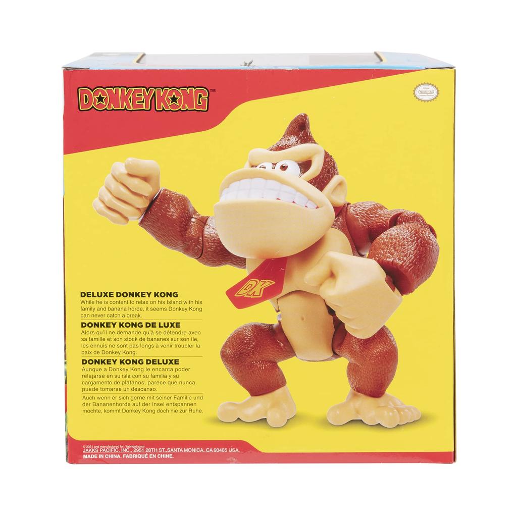 Nintendo Super Mario 6" / 15cm Tall Donkey Kong Action Figure with Pose Function, Perfect for Play and Display for Kids and Collectors Ages 3 and Up.