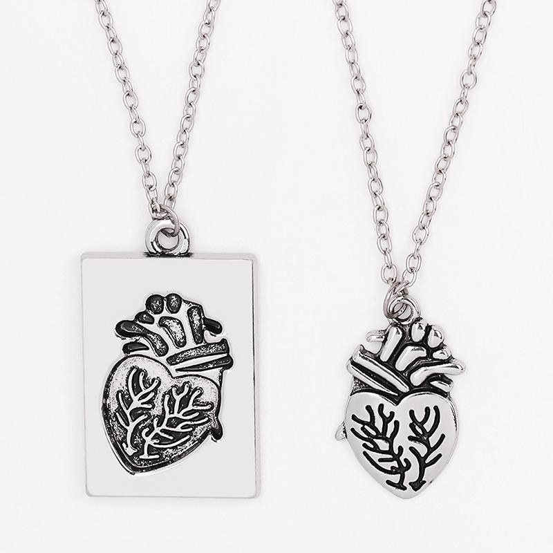 

2 шт./компл. головоломка пара анатомическое сердце ожерелье кулон подарок на день Святого Валентина серебряный