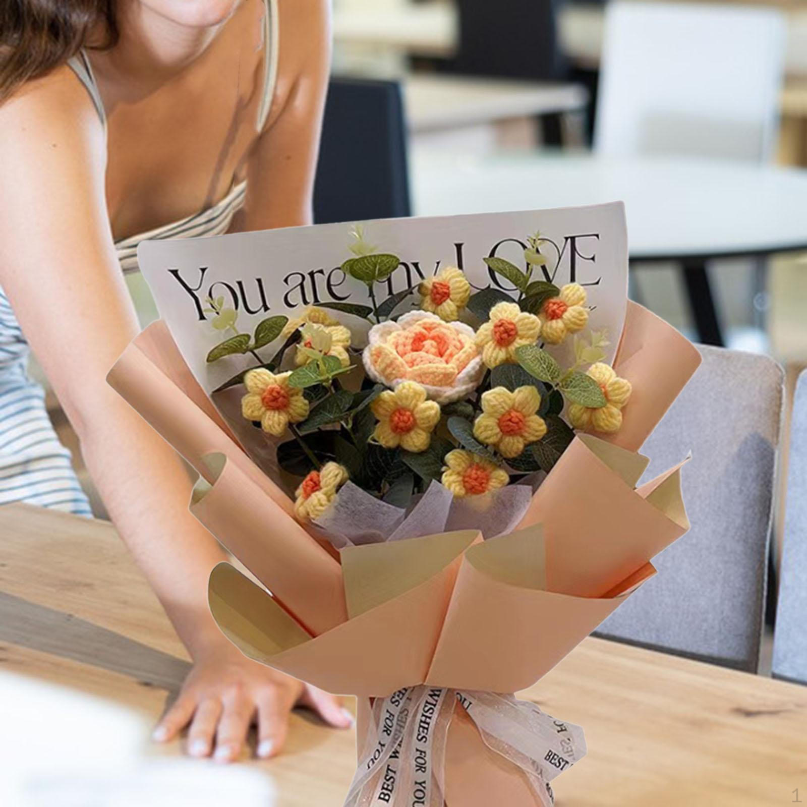 

Букет крючком, Вязаные искусственные цветы, Неувядаемые подарки, Центральные украшения, Цветочные композиции жёлтый