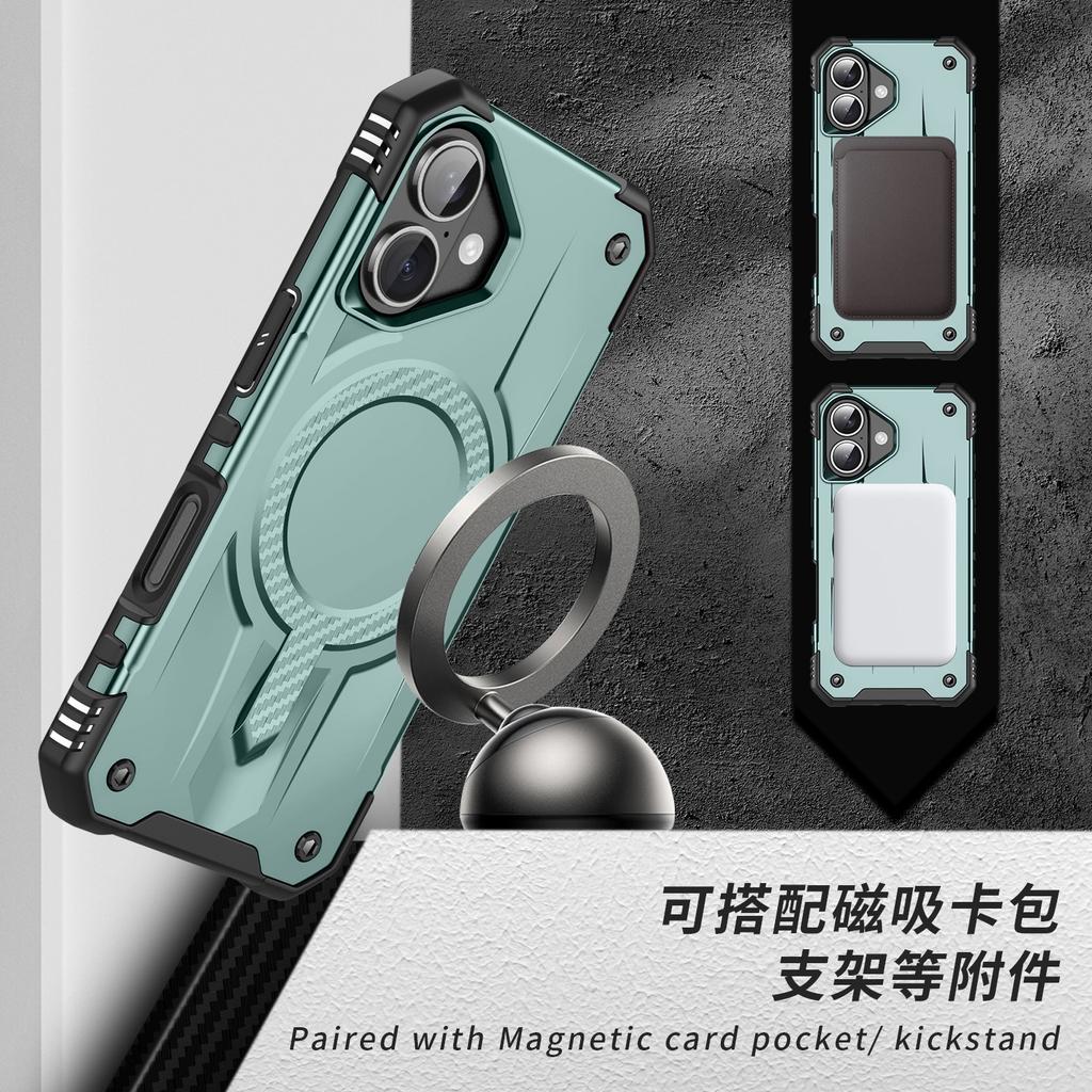 Applicable to Apple 17Pro mobile phone protective case, anti-drop at four corners, enhanced magnetic attraction, wireless charging, three-proof