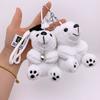 Cute Plush White Polar Bear Doll Keychain Pendant Cartoon Fat Animal Snow Polar Bear Car Keychain Bag Pendant Lovers Women Gifts