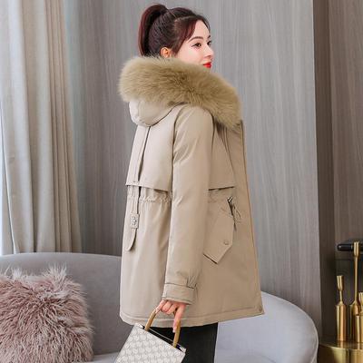 Verdikte Parka-jas voor dames 2023 Winter Nieuwe loszittende grote kraag Pluche jas voor dames