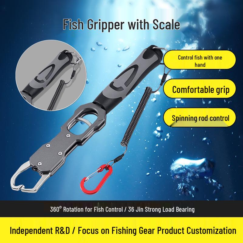 Multi-Functional Fish Lure Pliers Set with Scale and Extended Handle Gripper for Large Fish