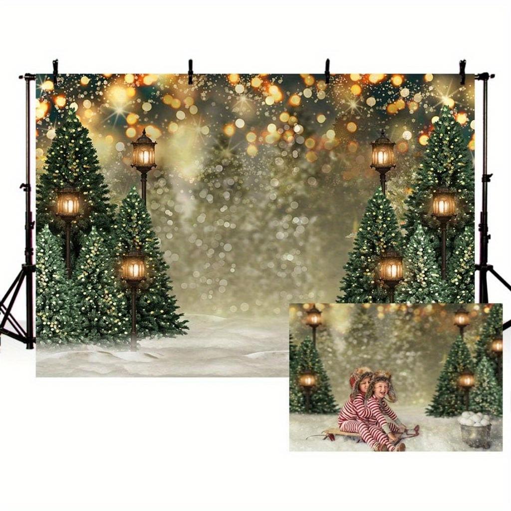 Christmas Tree Snowflake Scene Decoration Background Winter Photography Backdrop Decorations For Photo Studio Photo Booth Christams Party