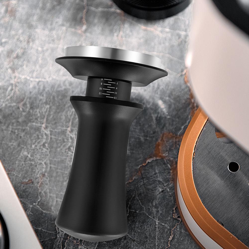 51/58mm Coffee Press Tamping Tool Flat Base Adjustable Deep Coffee Compressor Comfort Handle Automatic Rebound for Home Office
