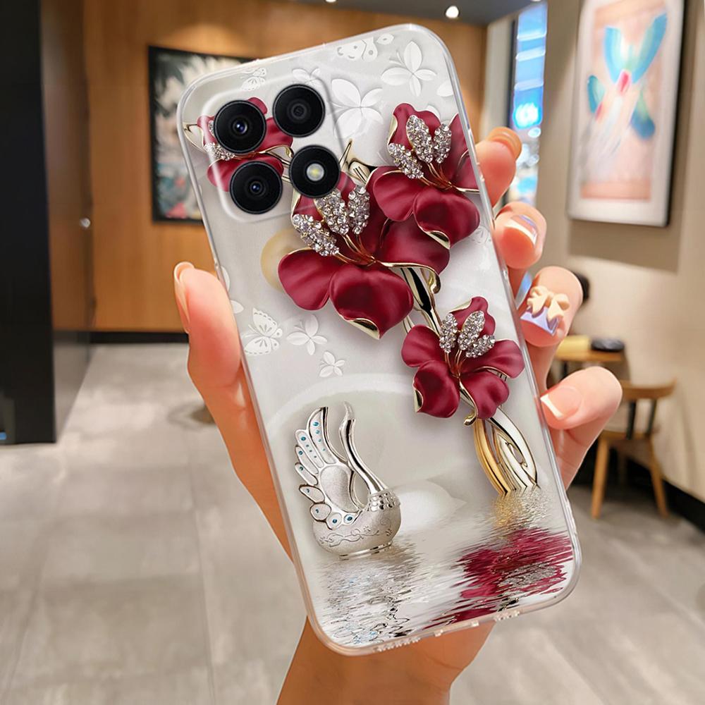 For Honor X8b X8a 4G LLY-LX1 LLY-LX2 CRT-LX1 Cute Cartoon Painted Phone Cover TPU Soft Clear Silicone Case On Honor X8a 4G Mask