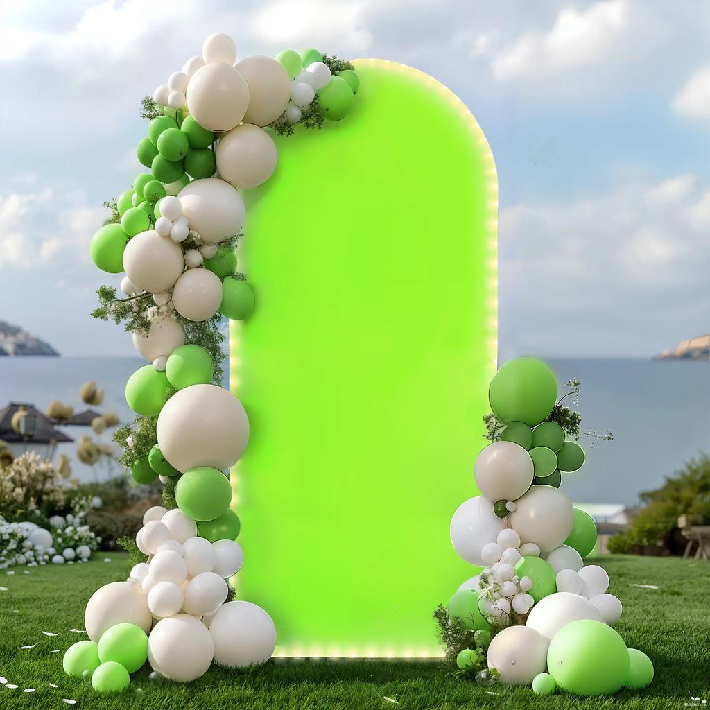 Spandex Wedding Arch Cover Pink with Lights U Top Backdrop Stand for Photographic Background Birthday Party Decoration