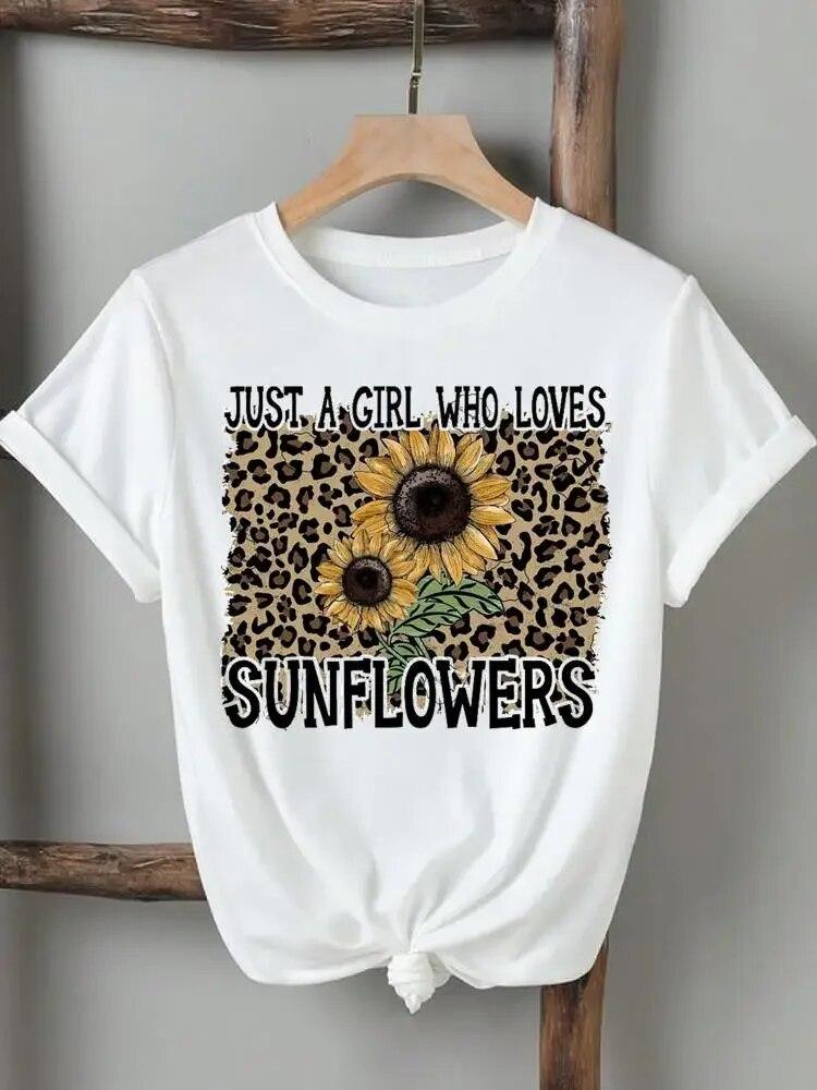 Women Lady Tshirts Printed Fashion Casual Tee Flower Wing Butterfly 90s Short Sleeve Graphic T Top Clothing Printing T-Shirt Unisex