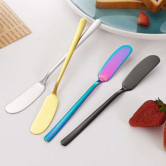Stainless Steel Butter Knife with Long Handle Multi-Purpose Spreader for Cheese Jam Cream Essential Kitchen Tool for Breakfast