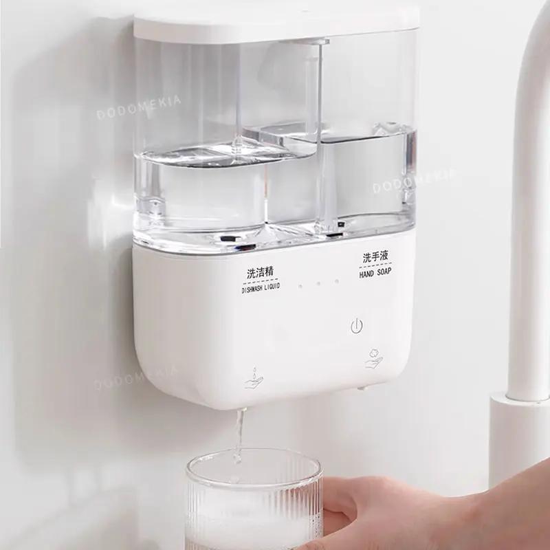 Automatic sensor intelligent soap hand sanitizer electric kitchen double head gel foam machine wall mounted detergent machine