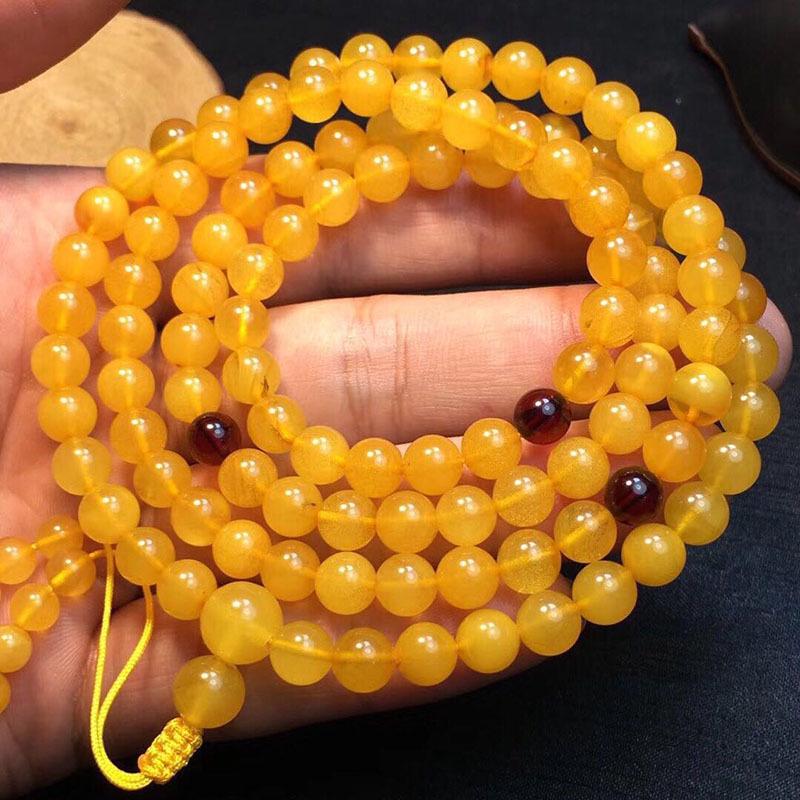 Natural Beeswax 108 Bead Multi-Loop Bracelet/Necklace Combo Natural Beeswax 3mm 108 Beads