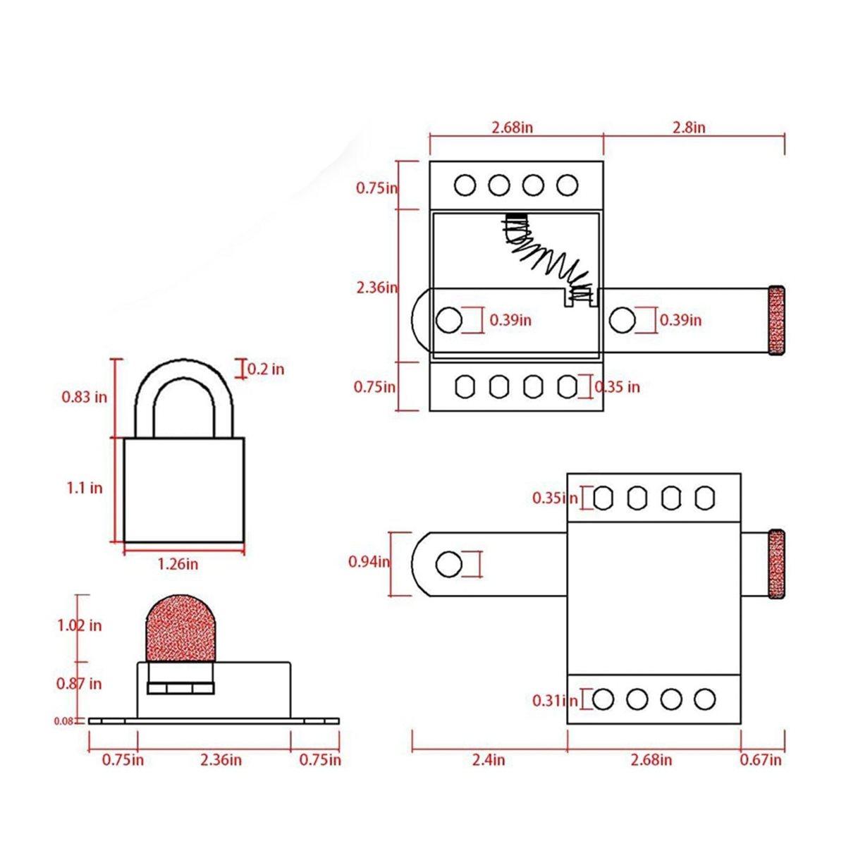 A89X 2 Pack Garage Door Locks with Self Tapping Screws Inside Deadlock for Most Garage Door Heavy Duty Inside Deadlock China Mainland