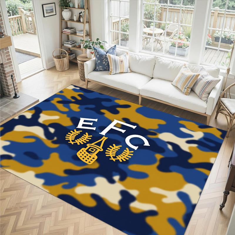 Everton Football Design Crystal Velvet Carpet Cozy Non?Slip Printed Rug For Bedroom Living Room Entrance