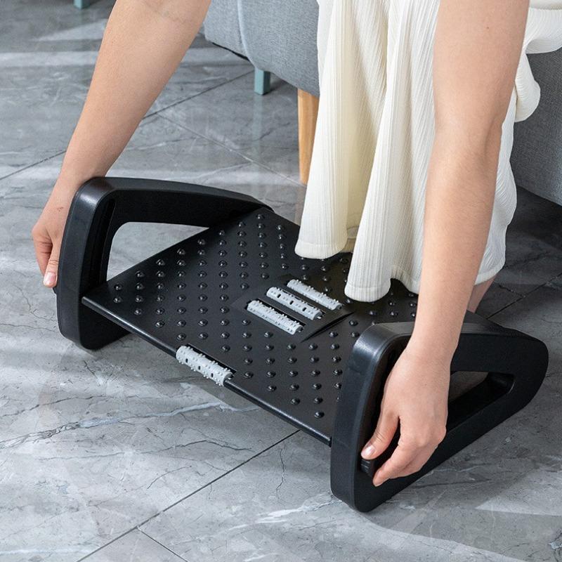 New Office Footstool with Adjustable Triangular Anti Warping Foot Pedal, Foot Pad, Home Foot Stool with Massage Roller