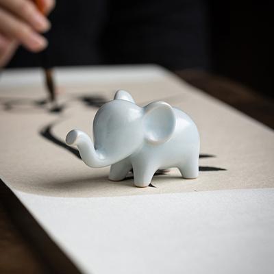 Keramický slon Stolní ozdoba Slon Soška slona Figurka slona Domov Hodně štěstí Barevný Malý Kancelář Obývací pokoj