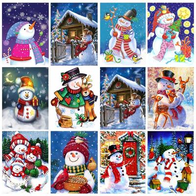 Diamant Schilderij Kerst Kerstversieringen 5D Doe-het-zelf Diamant Kunst