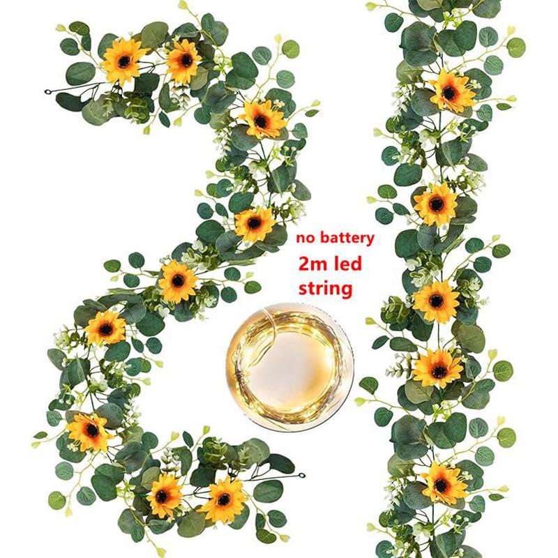 

170CM Sunflower Artificial Flowers Garland Fake Flowers Hanging Garland Vine for Home Decor Garden Wedding Decoration Outdoor 170CM