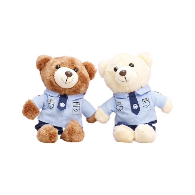 Police Traffic Fire Protection Rabbit Bear Panda Plush Keychain Animal Gift Toy