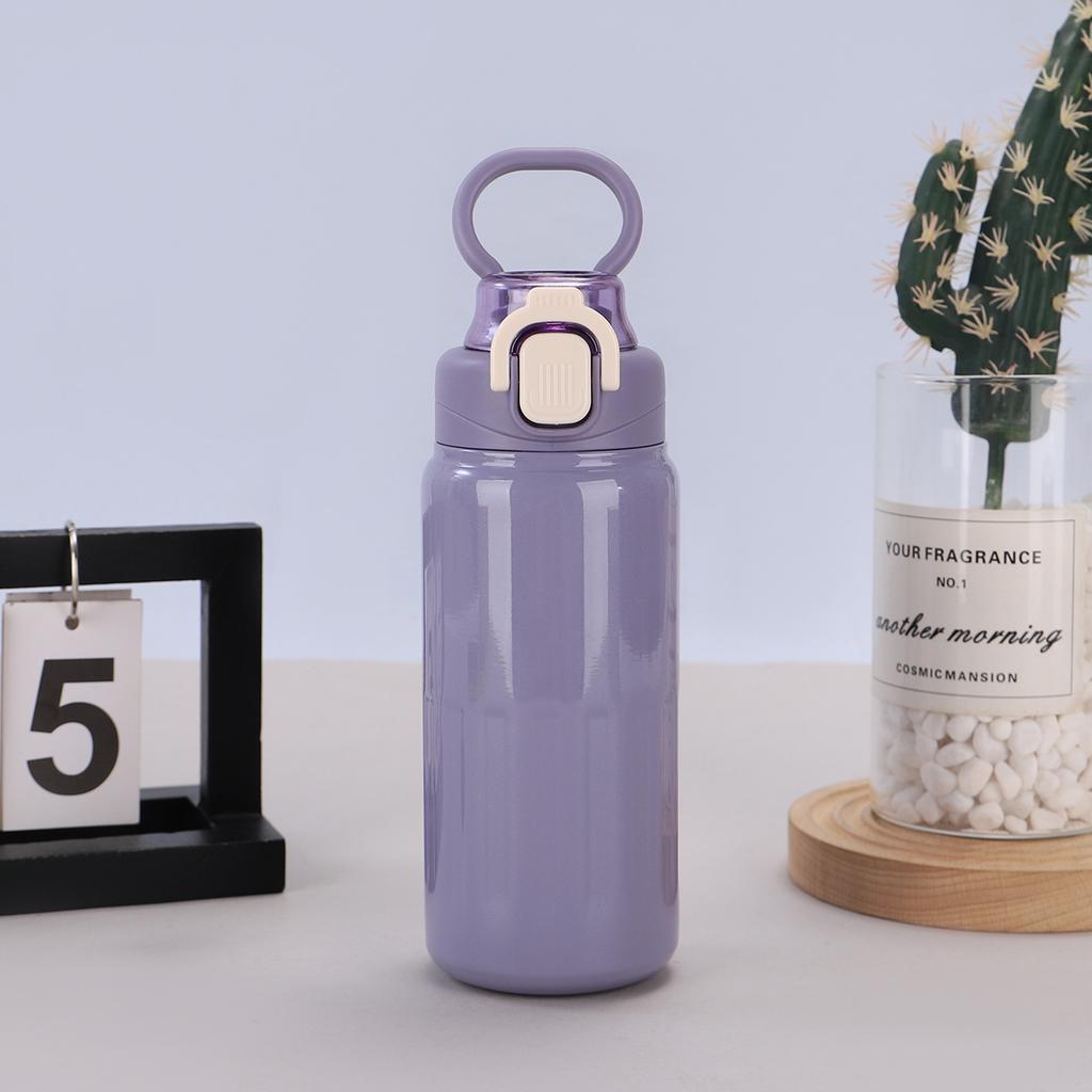 High-value double drinking cup 316 stainless steel double-layer vacuum straw thermos cup will carry a ring sports kettle