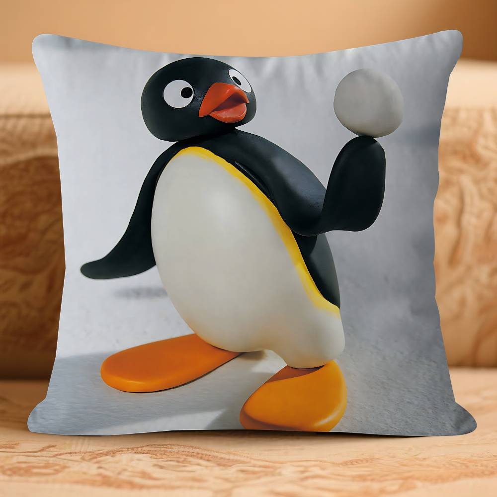 Cute P-Pin-guS Cartoon Pillow Case Removable Washable Cushion Cover – All-Season Soft Linen
