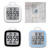 Space Saving Bathroom Digital Clock with Countdown Timer, Temperature and Moisture Readings for Kitchen, Gym Classroom