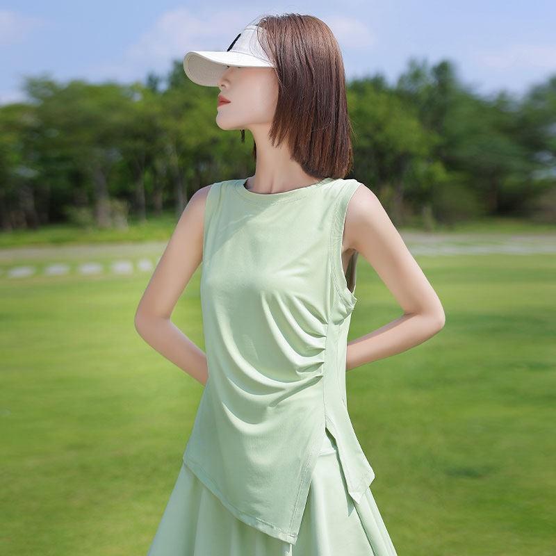 Womens Badminton Outfit Quick Dry Top Yoga Tank Sports Skirt Set Gym