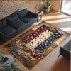 American Patriotic Theme Crystal Velvet Rug Personalized Custom Name Text Soft Floor Mat Home Decor