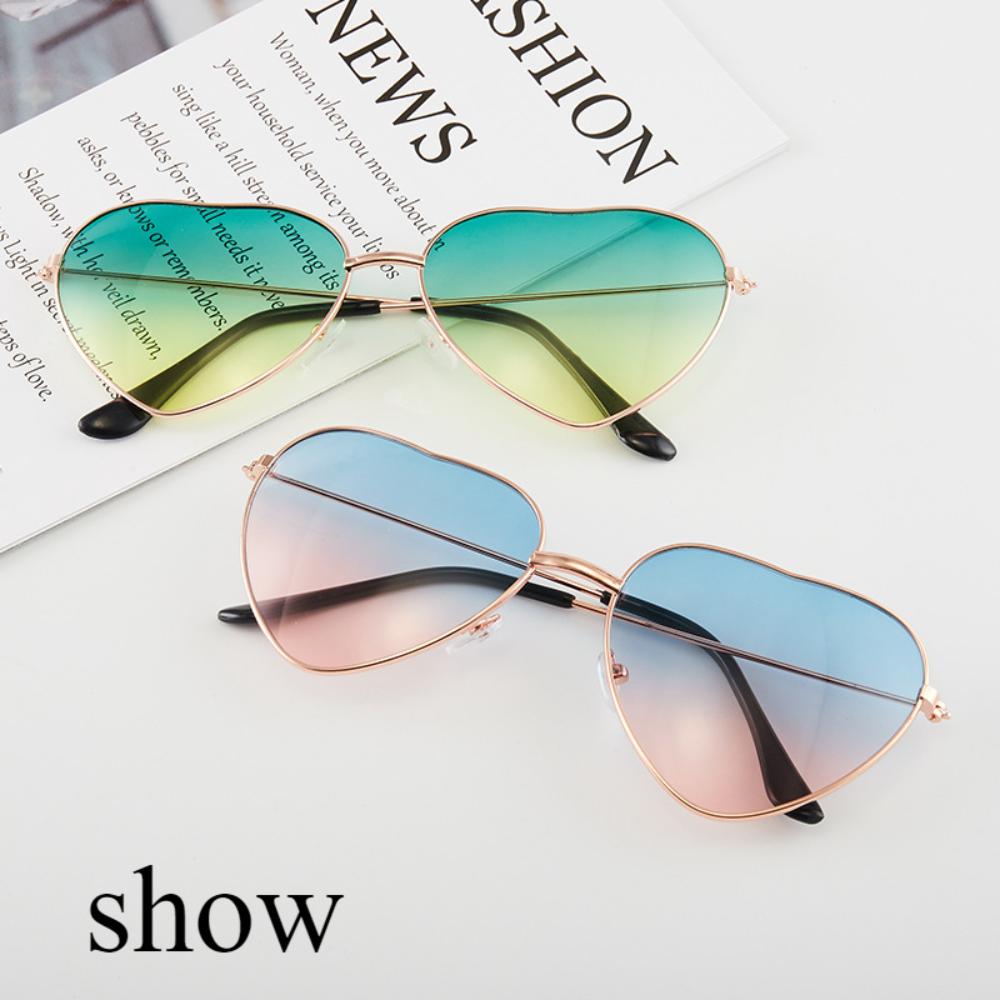 New Retro Metal Love Sunglasses, Peach Heart Ocean Piece Sunglasses Women's Heart-shaped Fashion Sunglasses